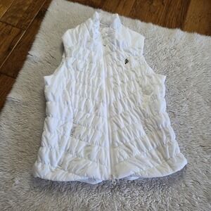 IBKUL Puffer Vest Women's Large White Sorona Aura Full Zip Performance Golf READ